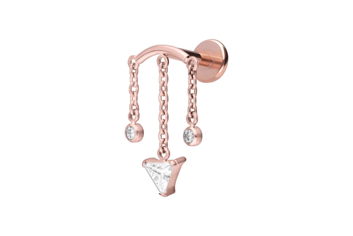 Titan Labret Piercing mit Push Fit WINDSPIEL